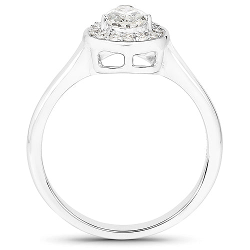 Bids.com 14K White Gold 0.64 Carat Genuine White Diamond Ring Rings White Smoke size 7.00,size 6.00,size 8.00