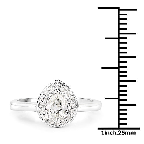 Bids.com 14K White Gold 0.64 Carat Genuine White Diamond Ring Rings White Smoke size 7.00,size 6.00,size 8.00
