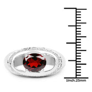 Bids.com 2.50 Carat Genuine Garnet .925 Sterling Silver Ring Rings White Smoke size 8.00,size 6.00,size 7.00,size 9.00