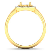 Bids.com 0.22 Carat Genuine White Diamond 14K Yellow Gold Semi Mount Ring - holds 9x7mm Oval Gemstone Rings White Smoke size 6.00,size 7.00,size 8.00
