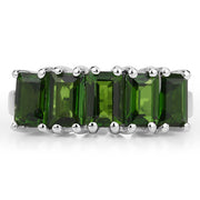 Bids.com 3.25 Carat Genuine Chrome Diopside .925 Sterling Silver Ring Rings Dark Slate Gray size 7.00,size 6.00,size 8.00,size 9.00,size 10.00,size 5.00