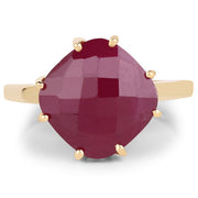 Bids.com 14K Yellow Gold Plated 8.95 Carat Glass Filled Ruby .925 Sterling Silver Ring Rings White Smoke size 6.00,size 7.00,size 8.00,size 9.00