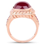 Bids.com 9.14 Carat Glass Filled Ruby and Ruby .925 Sterling Silver Ring Rings White Smoke size 6.00,size 7.00,size 8.00,size 5.00,size 9.00