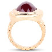 Bids.com 14K Rose Gold Plated 17.60 Carat Genuine Glass Filled Ruby .925 Sterling Silver Ring Rings White Smoke size 6.00,size 7.00,size 8.00,size 9.00