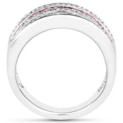Bids.com 3.36 Carat Genuine Multi Stones .925 Sterling Silver Ring Rings White Smoke size 6.00,size 7.00,size 8.00