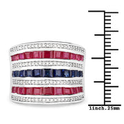 Bids.com 3.36 Carat Genuine Multi Stones .925 Sterling Silver Ring Rings White Smoke size 6.00,size 7.00,size 8.00