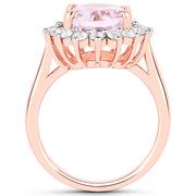 Bids.com 5.56 Carat Genuine Kunzite and White Topaz .925 Sterling Silver Ring Rings White Smoke size 7.00,size 6.00,size 8.00