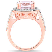 Bids.com 6.94 Carat Genuine Kunzite and White Topaz .925 Sterling Silver Ring Rings White Smoke size 7.00,size 6.00,size 8.00