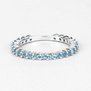 Bids.com 0.94 Carat Genuine Swiss Blue Topaz .925 Sterling Silver Ring Rings White Smoke size 7.00,size 6.00,size 8.00,size 5.00,size 9.00