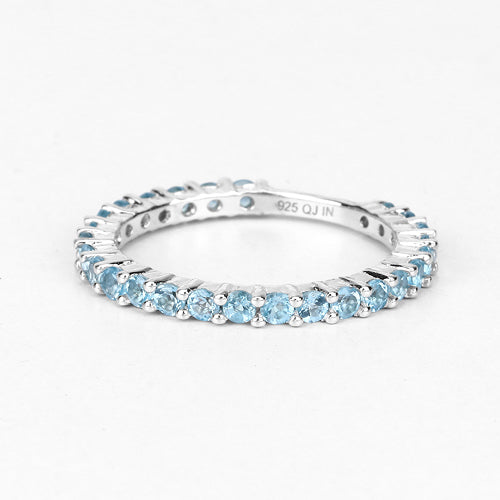 Bids.com 0.94 Carat Genuine Swiss Blue Topaz .925 Sterling Silver Ring Rings White Smoke size 7.00,size 6.00,size 8.00,size 5.00,size 9.00