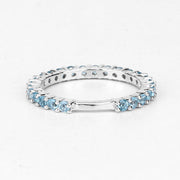 Bids.com 0.94 Carat Genuine Swiss Blue Topaz .925 Sterling Silver Ring Rings White Smoke size 7.00,size 6.00,size 8.00,size 5.00,size 9.00