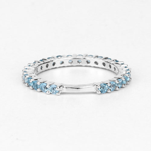 Bids.com 0.94 Carat Genuine Swiss Blue Topaz .925 Sterling Silver Ring Rings White Smoke size 7.00,size 6.00,size 8.00,size 5.00,size 9.00