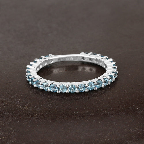 Bids.com 0.94 Carat Genuine Swiss Blue Topaz .925 Sterling Silver Ring Rings Dark Slate Gray size 7.00,size 6.00,size 8.00,size 5.00,size 9.00