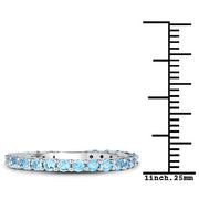 Bids.com 0.94 Carat Genuine Swiss Blue Topaz .925 Sterling Silver Ring Rings White Smoke size 7.00,size 6.00,size 8.00,size 5.00,size 9.00