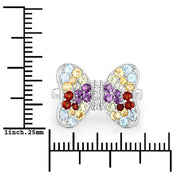 Bids.com 1.18 Carat Genuine Multi Stones .925 Sterling Silver Ring Rings White Smoke size 6.00,size 7.00,size 8.00