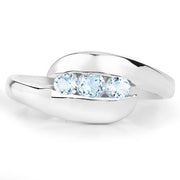 Bids.com 0.74 Carat Genuine Blue Topaz .925 Sterling Silver Ring Rings White Smoke size 11.00,size 12.00,size 13.00,size 14.00,size 6.00,size 7.00,size 8.00,size 9.00,size 5.00,size 12.50