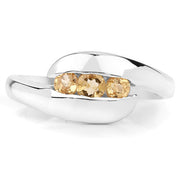 Bids.com 0.55 Carat Genuine Citrine .925 Sterling Silver Ring Rings White Smoke size 5.00,size 6.00,size 7.00,size 8.00,size 9.00,size 11.00,size 11.50