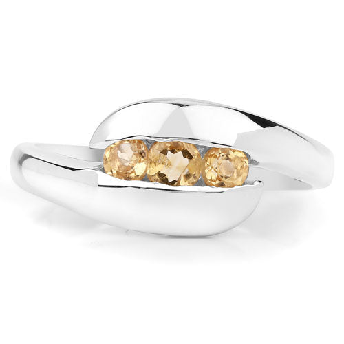 Bids.com 0.55 Carat Genuine Citrine .925 Sterling Silver Ring Rings White Smoke size 5.00,size 6.00,size 7.00,size 8.00,size 9.00,size 11.00,size 11.50