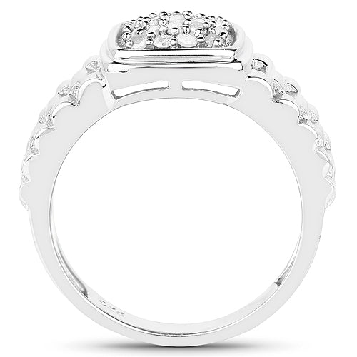 Bids.com 0.25 Carat Genuine White Diamond .925 Sterling Silver Ring Rings White Smoke size 6.00,size 8.00,size 7.00,size 9.00