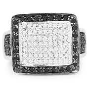 Bids.com 0.61 Carat Genuine Black Diamond and White Diamond .925 Sterling Silver Ring Rings Lavender size 6.00,size 7.00,size 8.00,size 9.00