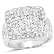 Bids.com 0.61 Carat Genuine White Diamond .925 Sterling Silver Ring Rings Light Gray size 6.00,size 7.00,size 8.00,size 9.00