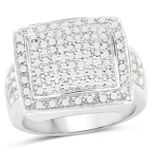 Bids.com 0.61 Carat Genuine White Diamond .925 Sterling Silver Ring Rings Light Gray size 6.00,size 7.00,size 8.00,size 9.00