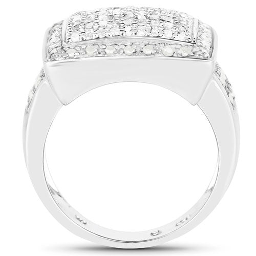 Bids.com 0.61 Carat Genuine White Diamond .925 Sterling Silver Ring Rings White Smoke size 6.00,size 7.00,size 8.00,size 9.00