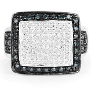 Bids.com 0.64 Carat Genuine White Diamond and Blue Diamond .925 Sterling Silver Ring Rings Lavender size 6.00,size 7.00,size 8.00,size 9.00