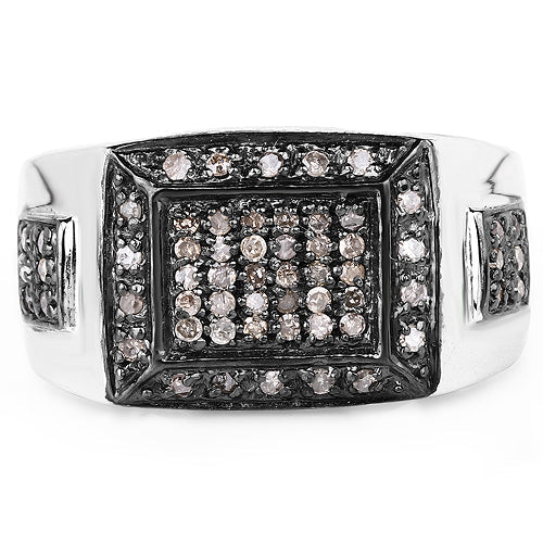 Bids.com 0.52 Carat Genuine Champagne Diamond .925 Sterling Silver Ring Rings Lavender size 6.00,size 7.00,size 8.00,size 9.00