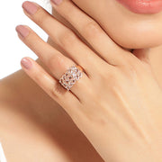 Bids.com 14K Rose Gold Plated 3.30 Carat Genuine Morganite .925 Sterling Silver Ring Rings Navajo White size 7.00,size 6.00,size 8.00,size 9.00,size 5.00