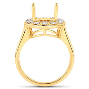 Bids.com 0.42 Carat Genuine White Diamond 14K Yellow Gold Semi Mount Ring - holds 11x9mm Oval Gemstone Rings White Smoke size 7.00,size 6.00,size 8.00