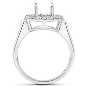 Bids.com 0.48 Carat Genuine White Diamond 14K White Gold Semi Mount Ring - holds 8.00mm Round Gemstone Rings White Smoke size 7.00,size 6.00,size 8.00