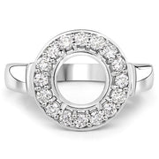 Bids.com 0.48 Carat Genuine White Diamond 14K White Gold Semi Mount Ring - holds 8.00mm Round Gemstone Rings White Smoke size 7.00,size 6.00,size 8.00
