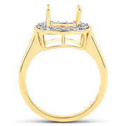 Bids.com 0.48 Carat Genuine White Diamond 14K Yellow Gold Semi Mount Ring - holds 8x8mm Cushion Gemstone Rings White Smoke size 7.00,size 6.00,size 8.00