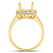 Bids.com 0.58 Carat Genuine White Diamond 14K Yellow Gold Semi Mount Ring - holds 9.00mm Round Gemstone Rings White Smoke size 7.00,size 6.00,size 8.00