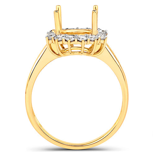 Bids.com 0.58 Carat Genuine White Diamond 14K Yellow Gold Semi Mount Ring - holds 9.00mm Round Gemstone Rings White Smoke size 7.00,size 6.00,size 8.00