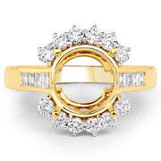 Bids.com 0.58 Carat Genuine White Diamond 14K Yellow Gold Semi Mount Ring - holds 9.00mm Round Gemstone Rings White Smoke size 7.00,size 6.00,size 8.00