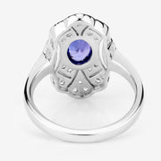 Bids.com 1.17 Carat Genuine Tanzanite and White Topaz .925 Sterling Silver Ring Rings White Smoke size 5.00,size 6.00,size 7.00,size 8.00,size 9.00,size 10.00