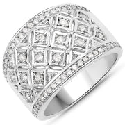 Bids.com 0.52 Carat Genuine White Diamond .925 Sterling Silver Ring Rings White Smoke size 7.00,size 6.00,size 8.00,size 9.00