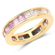 Bids.com 14K Yellow Gold Plated 4.32 Carat Genuine Multi Sapphire .925 Sterling Silver Ring Rings White Smoke size 8.00,size 6.00,size 7.00,size 9.00