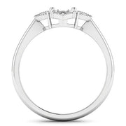Bids.com 0.20 Carat Genuine White Diamond 14K White Gold Semi Mount Ring - holds 8x6mm Oval Gemstone Rings White Smoke size 6.00,size 7.00,size 8.00