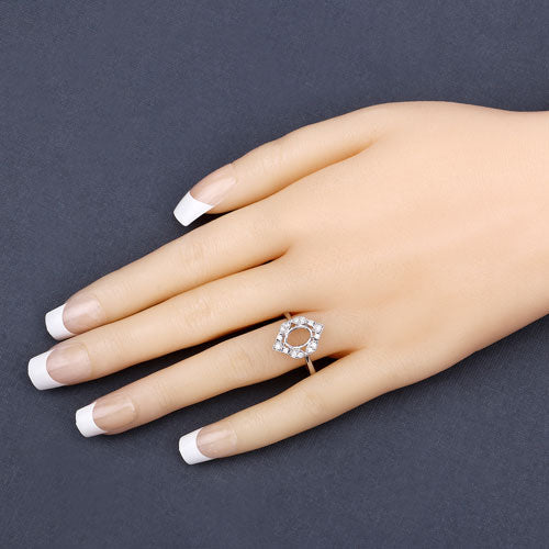 Bids.com 0.20 Carat Genuine White Diamond 14K White Gold Semi Mount Ring - holds 8x6mm Oval Gemstone Rings Dark Slate Gray size 6.00,size 7.00,size 8.00