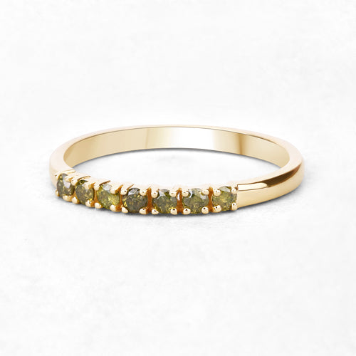 Bids.com 0.22 Carat Genuine Dark Yellow Diamond 14K Yellow Gold Ring (I1-I2) Rings White Smoke size 7.00,size 6.00,size 8.00