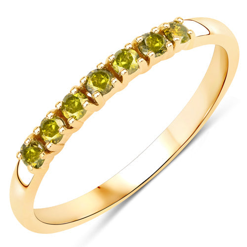 Bids.com 0.22 Carat Genuine Dark Yellow Diamond 14K Yellow Gold Ring (I1-I2) Rings White Smoke size 7.00,size 6.00,size 8.00