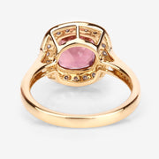 Bids.com 2.71 Carat Genuine Royal Pink Tourmaline and White Diamond 14K Yellow Gold Ring Rings White Smoke size 7.00,size 6.00,size 8.00