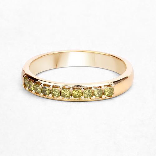Bids.com 0.27 Carat Genuine Yellow Diamond 14K Yellow Gold Ring (SI1-SI2) Rings White Smoke size 7.00,size 6.00,size 8.00