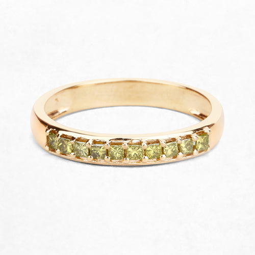 Bids.com 0.27 Carat Genuine Yellow Diamond 14K Yellow Gold Ring (SI1-SI2) Rings White Smoke size 7.00,size 6.00,size 8.00
