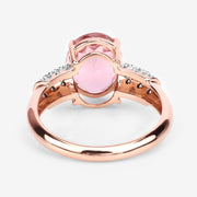 Bids.com 3.11 Carat Genuine Pink Tourmaline and White Diamond 14K Rose Gold Ring Rings White Smoke size 7.00,size 6.00,size 8.00
