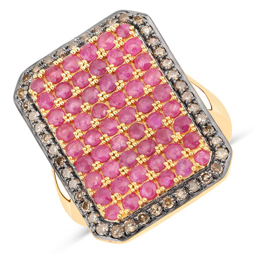 Bids.com 3.14 Carat Genuine Ruby and TTLB Diamond .925 Sterling Silver Ring Rings White Smoke size 6.00,size 7.00,size 8.00,size 9.00