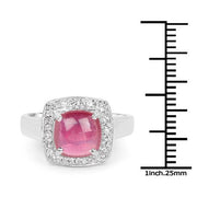 Bids.com 3.31 Carat Glass Filled Ruby and White Topaz .925 Sterling Silver Ring Rings White Smoke size 7.00,size 6.00,size 8.00,size 9.00